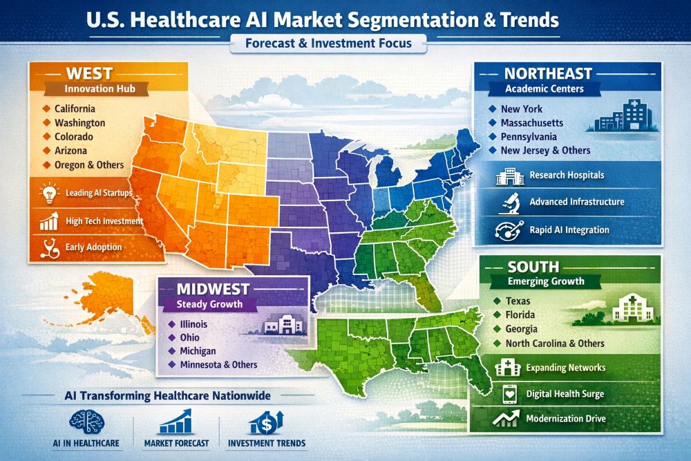 US Healthcare AI Market By States